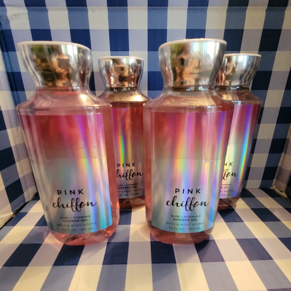 Bath and Body Works Pink Chiffon Shower Gel, 10 oz, 4 pk